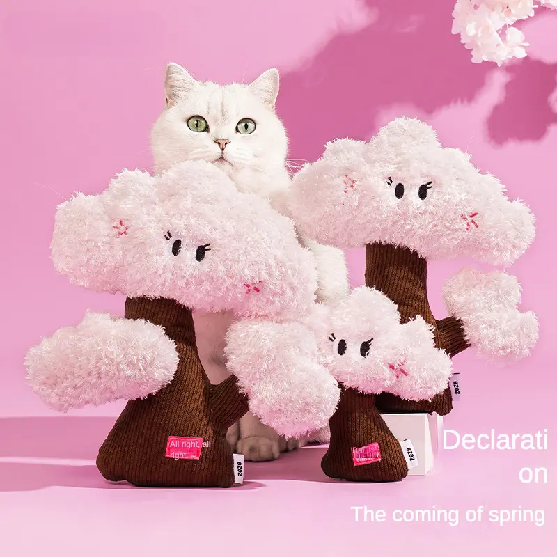 Cat Toy, Cherry Blossom, Cat Self-Hi, Kittens Molar, Kitten Cat Teaser, Pet Cat Supplies singapaw  premium wireless  water puppy  toys