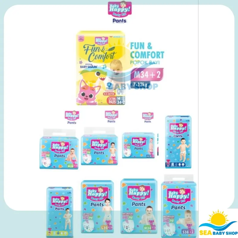 DISKON 15 RIBU POPOK BABY HAPPY PANTS S40 M32 L28 XL26 XXL24 #SEABABYSHOP