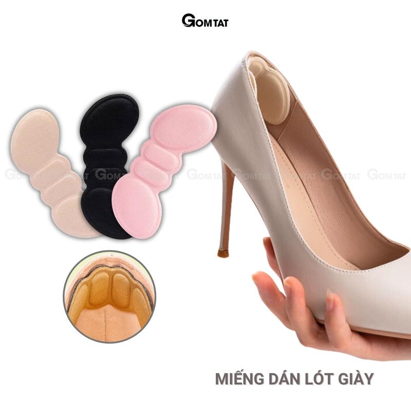 Miếng dán lót giày cao gót GOMTAT chống rớt gót, miếng dán có lớp silicon bám chân, Miếng Lót Giày mặt sau có keo siêu dính, đệm bảo vệ gót chân, Nhung, Cao Su - GOT-MAO-9002