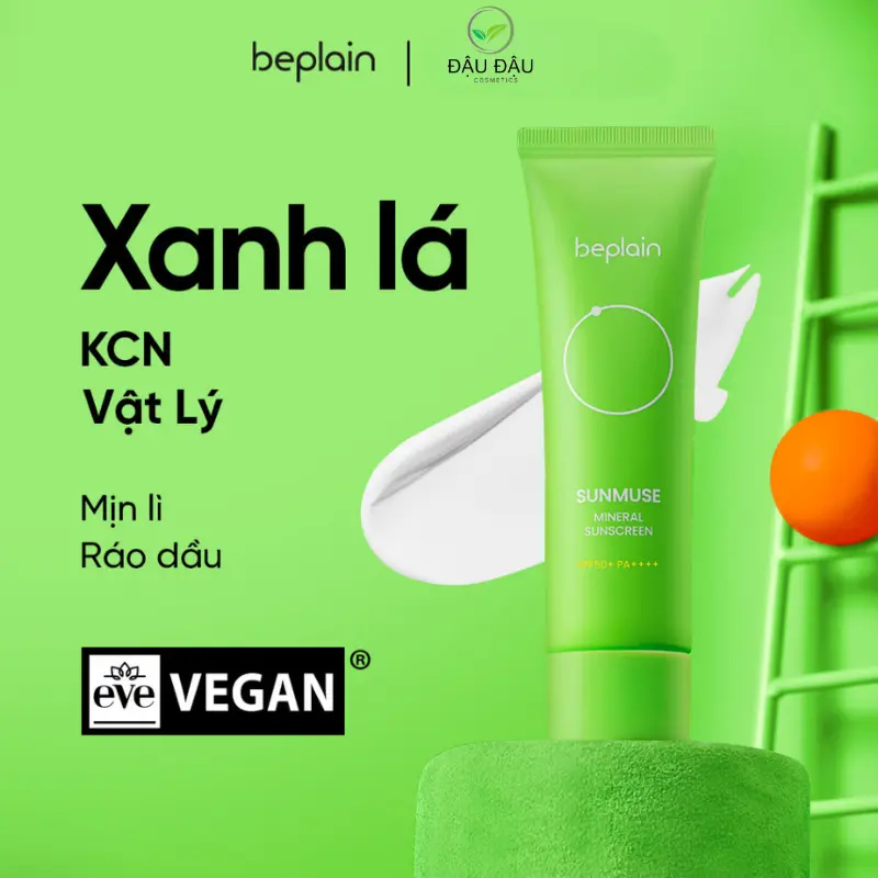 vật lý Beplain Sunmuse Nâng Tone SPF 50+ PA++++ 50ml + 12ml mặt nạ đất sét cho nữ Skincare Women kem chống nắng pleplain