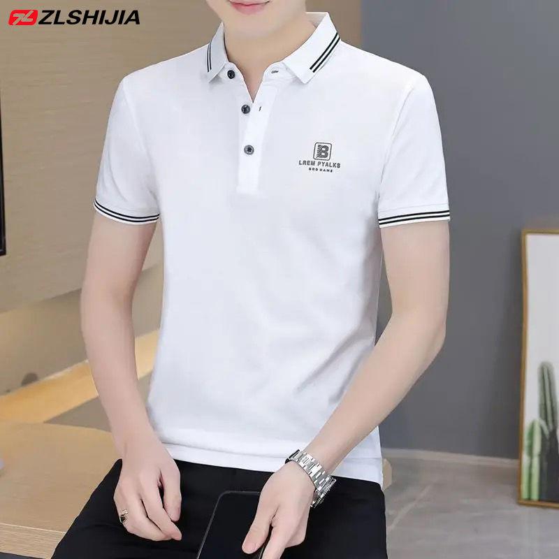 Áo Thun Nam Ngắn Tay Mùa Hè Gia Đình Sói Chiến Tranh Áo Polo Thêu Trẻ Trung Và Trung Niên Áo Công Sở Lụa Lạnh Thoáng Khí 1 / 2 Miếng 4