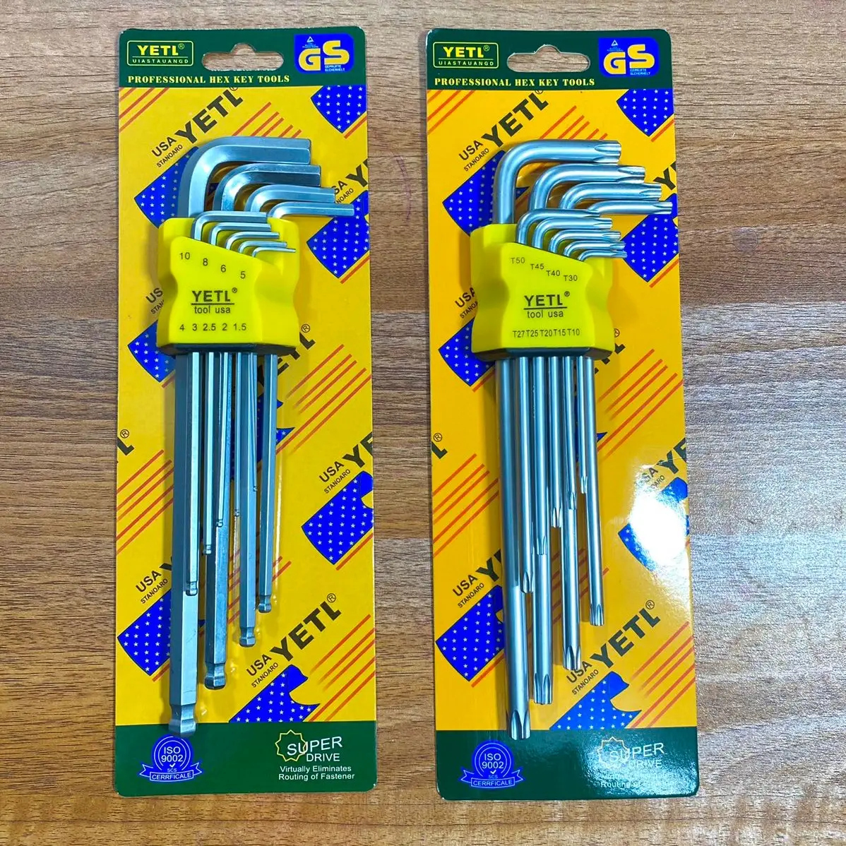 Bộ lục giác đầu bi-đầu hoa thị. Thép CRV