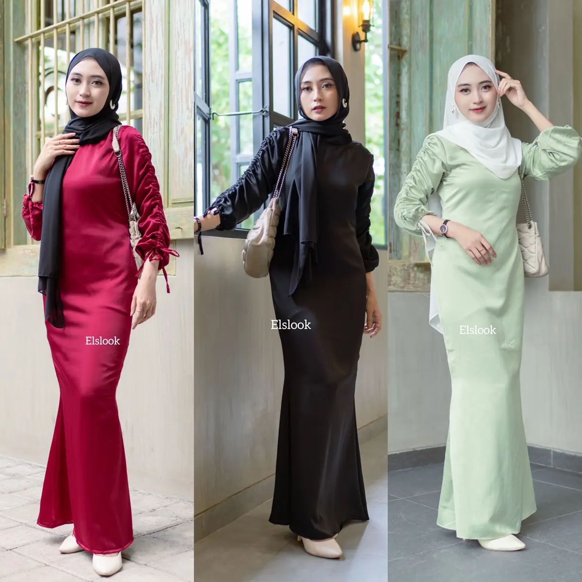 clemira dress by elslook (READY STOK) silk dress satin dress ootd kondangan outfit kondangan malay gamis mermaid dress serut dress silk maxmara darla dress bridermaid lamaran gaun serut dress carla Muslim Pesta Lebaran Wanita Mewah Simple