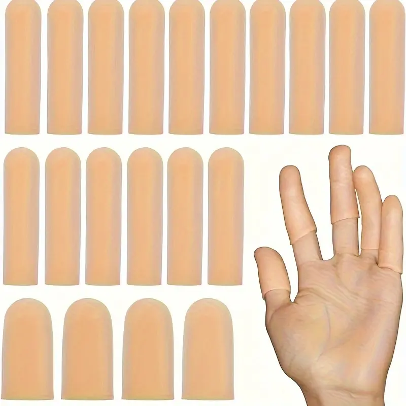 Cot Ngón Tay Gel Silicon, 10 Chiếc, Vỏ Bảo Vệ Ngón Tay Cho Da Nứt Nẻ, Bệnh Chàm, Giảm Viêm Khớp Và Hỗ Trợ Ngón Tay Cái, Băng Quấn Đầu Ngón Tay Linh Hoạt, Thích Hợp Để Đan Móc, Chữa Thương