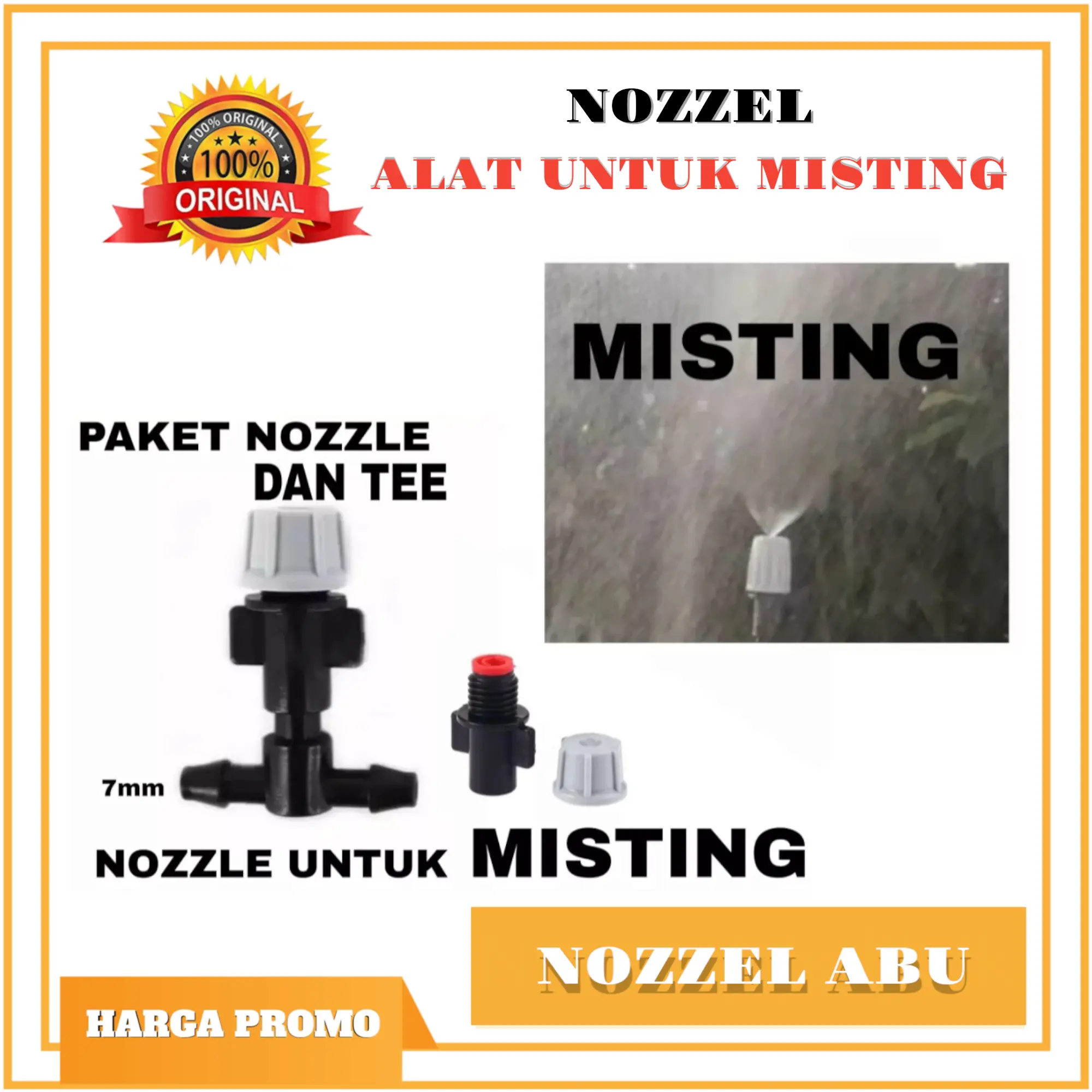 NOZZEL SPRAYER KABUT ABU-ABU PLASTIK/NOZZEL+TEE/NOZZEL EMBUN SPRAYER