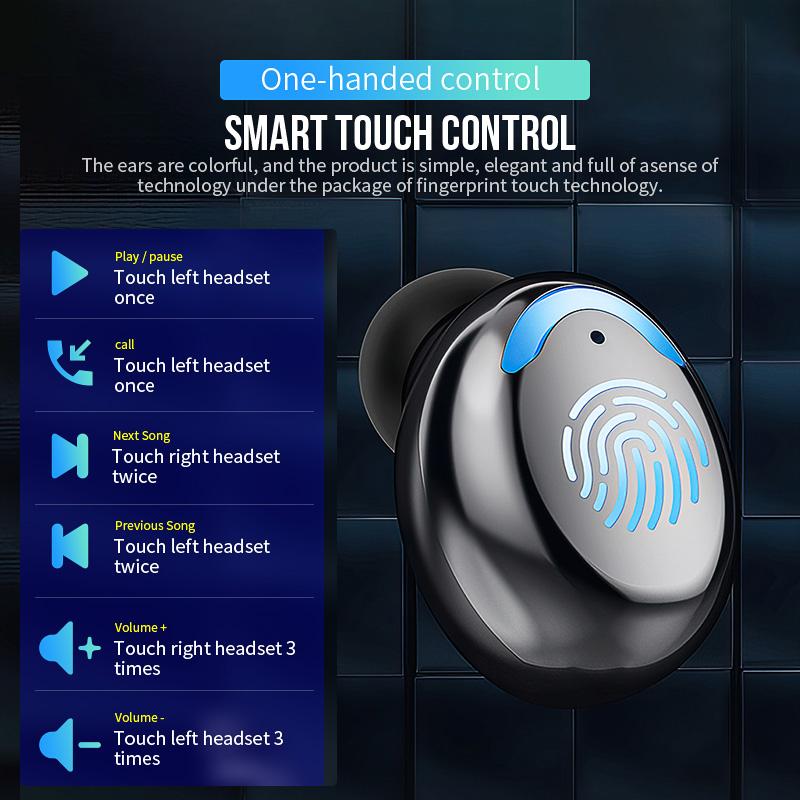 12.12 Hot Selling Upgrade Baru F9-5/M10 TWS Dan Powerbank Tampilan LED TWS Headset Bluetooth with Mic Sentuh Olahraga Tahan Air Henset Bloetooth HiFi Stereo Wireless Earphone Bluetooth 4
