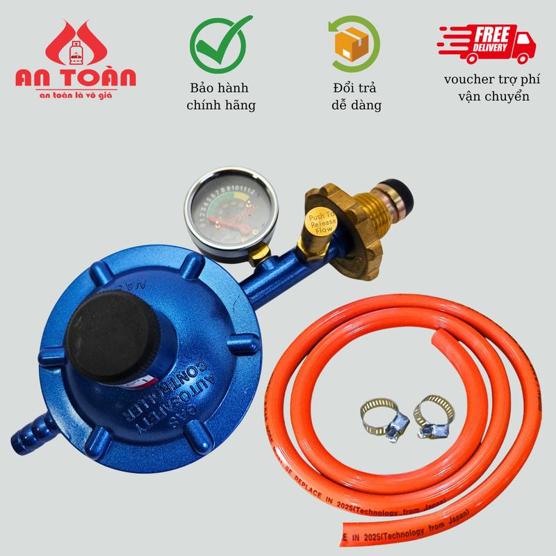 Bộ van dây ngắt gas tự động điều áp đồng hồ Nasonal NA-777 theo dõi gas dễ dàng, an toàn khi sử dụng. ( quý khách lưu ý không dùng cho bình đỏ ren ngoài ) Bếp Ga Bếp Ga