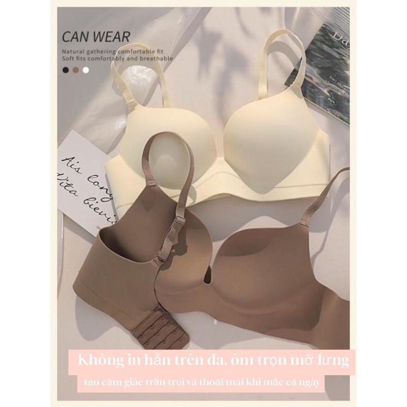 Combo 3 Áo Đúc Su Non  Cao Cấp Không Gọng Nâng Ngực  Bản Lưng To Ôm Mỡ Lưng Siêu Thoải Mái Thiết Kế Mới Mút2.5 Bra Nhung Mềm mịn Kem