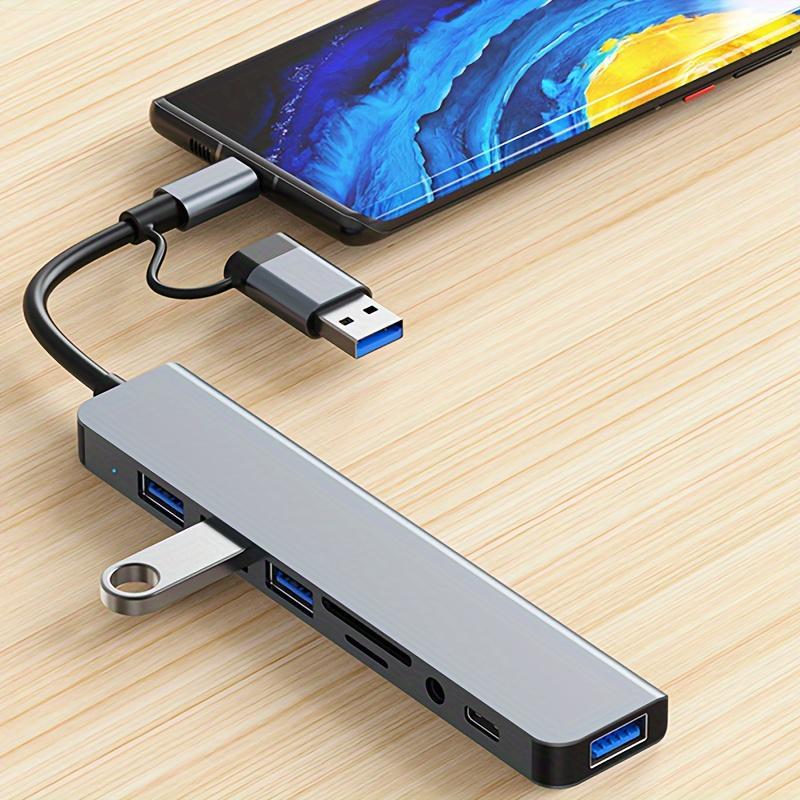 8-in-1 USB C HUB, USB Splitter, USB Extender with 4 USB Ports & 1 USBC TF/SD Card Reader, Suitable for MacBook Pro/iPad Pro/HP Laptops/Galaxy Phones 3