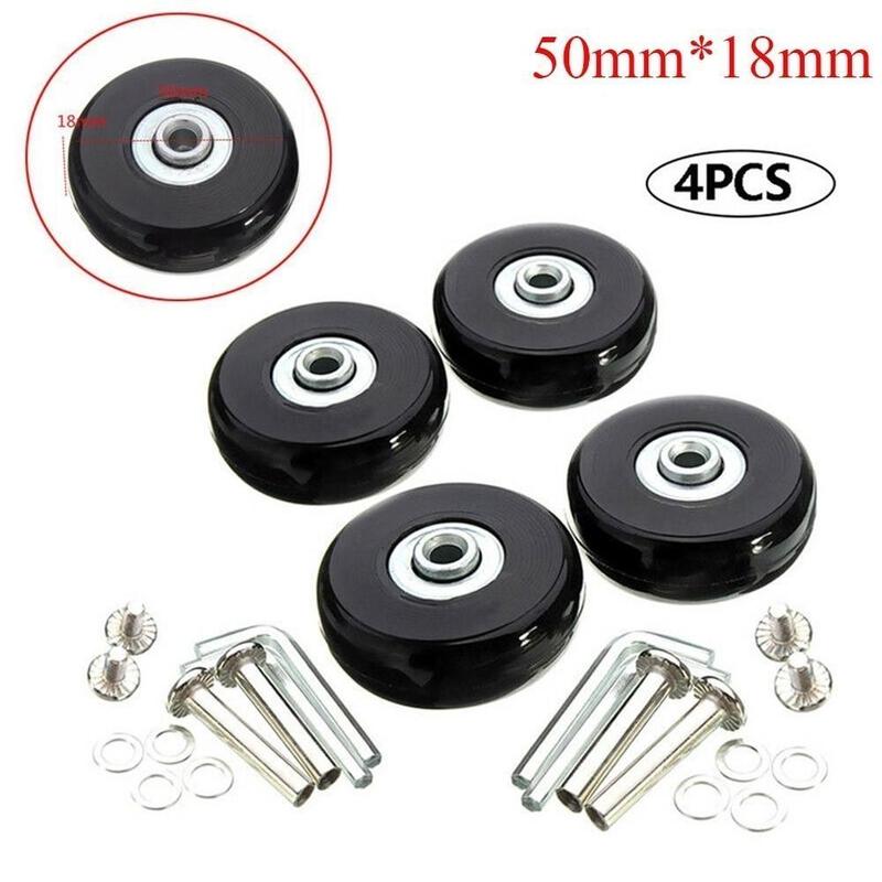 【4 PCS】Roda Koper Pengganti Karet Luggage Replacement Wheel 40 45 50 60 x 18 mm Rubber Suitcase Wheels Set Roda Koper Pengganti 40 45 50mm Luggage Replacement Wheel Wheels Roda Koper Replacement Pengganti 7