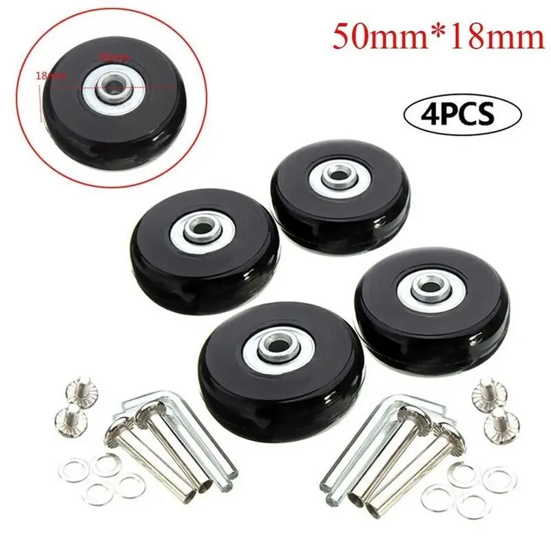 【4 PCS】Roda Koper Pengganti Karet Luggage Replacement Wheel 40 45 50 60 x 18 mm Rubber Suitcase Wheels Set Roda Koper Pengganti 40 45 50mm Luggage Replacement Wheel Wheels Roda Koper Replacement Pengganti 7
