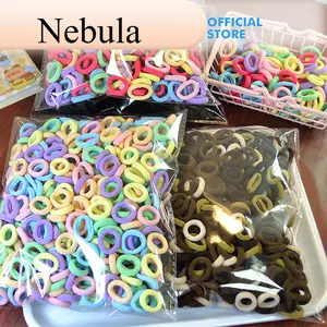 Ikat Rambut Isi 300 Pcs H1139 Aksesoris Rambut Kunciran Donat Nylon Mini Ponytail Elastis Warna Warni