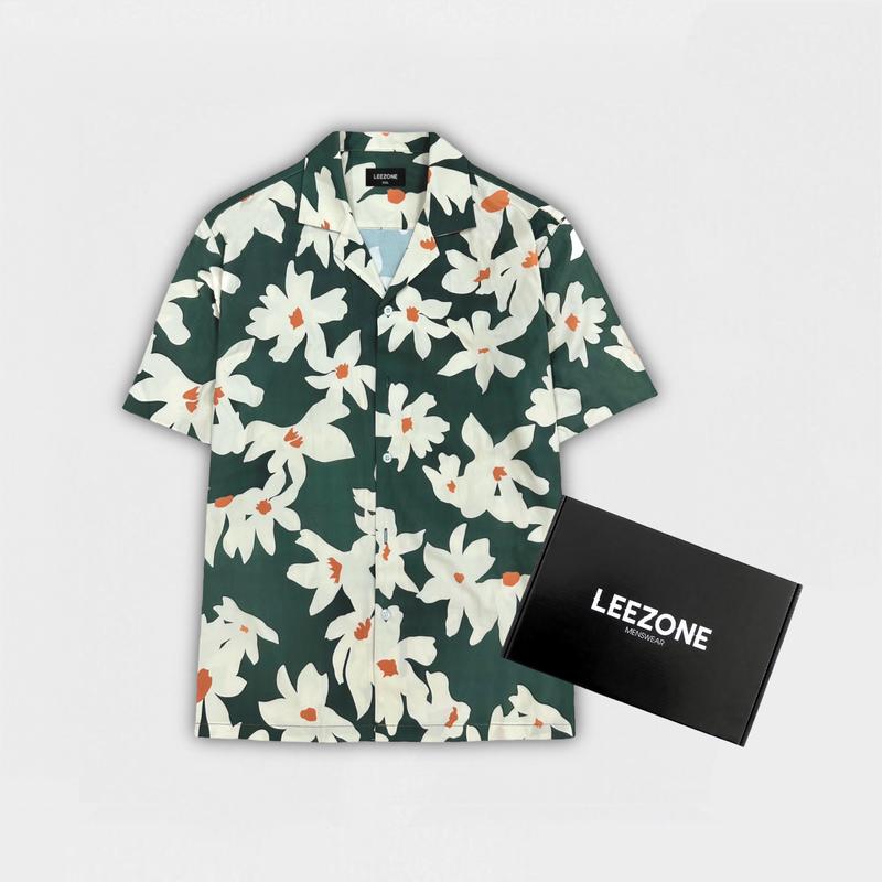 Sơ mi Hoa Cúc | Áo sơ mi lụa Cuban LeeZone FULLBOX form rộng Menswear Nam