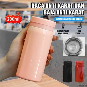 Gelas Termos Mini Stainless Steel Cangkir Saku Mini Stainless Termos Kopi 200ml Gelas Saku Anti Bocor - Gelas Termos Tahan Panas/Dingin, Portable & Stylish, Cocok untuk Travel & Kantor