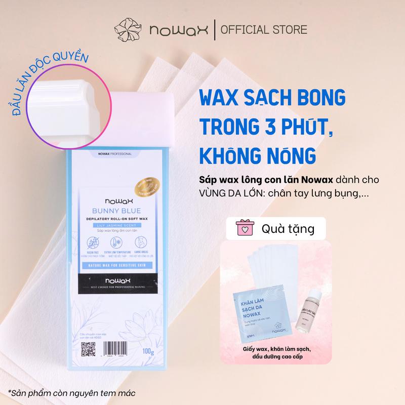 Sáp wax lông con lăn NOWAX BUNNY BLUE - lựa chọn tốt nhất cho waxing chân, tay, lưng bụng ngực