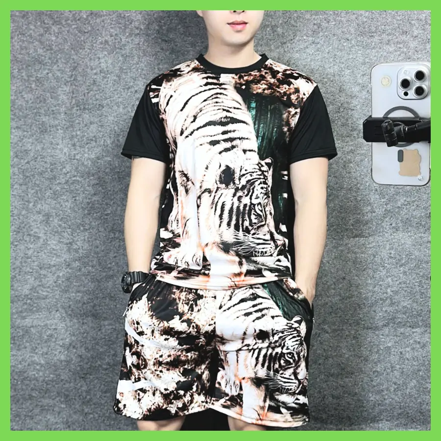 Bộ quần thể thao thun hè SIZE 33 -> 120kg in 3D hình HỔ chất liệu thun lạnh co dãn 4 chiều thoáng mát bền đẹp không bai xù -A'ka Fashion 365