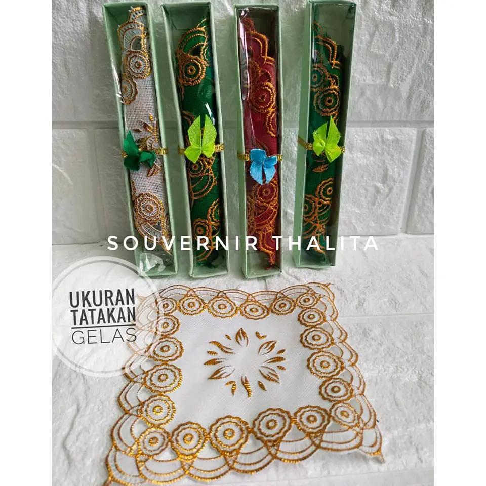 isi 100 pcs Souvenir pernikahan tatakan gelas kemas box