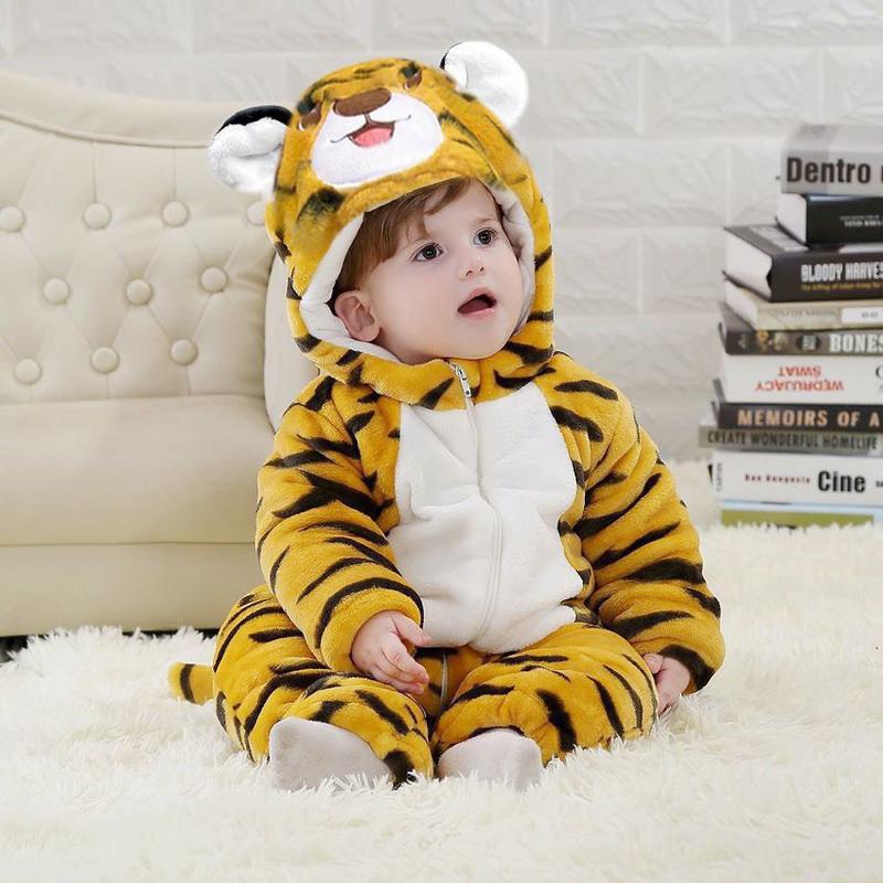 Bộ Body Hổ Con Vàng Cho bé - Body lông cừu cho bé CAO CẤP từ 3-28kg, đồ liền thân mùa đông trẻ em body  long