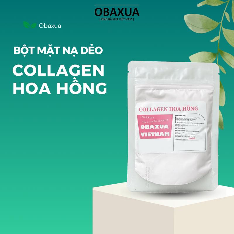 Bột dẻo collagen Hoa Hồng Obaxua 75Gr, 250Gr Mask Dưỡng Da Mặt - mặt nạ rose