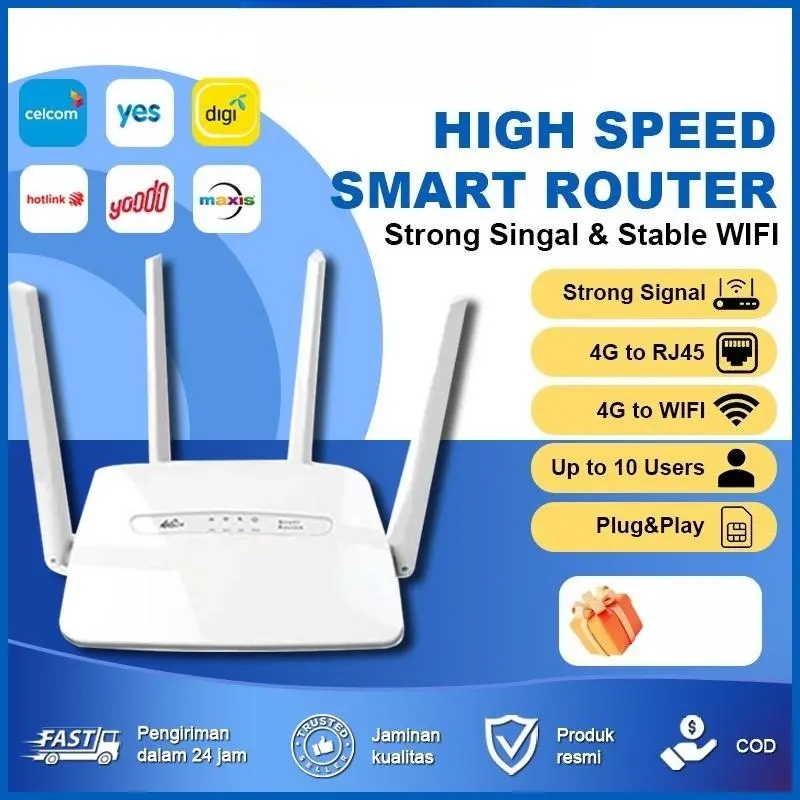 Router WiFi 4G LTE Modem C300 Simcard Sokong Banyak Peranti Sambungan ...