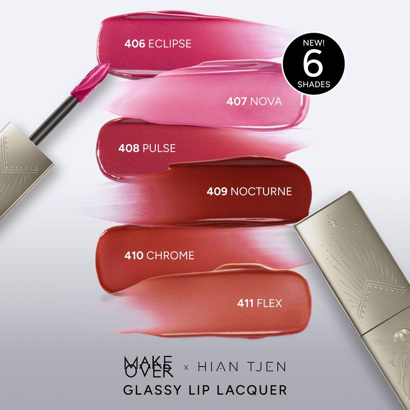MAKE OVER Glassy Lip Lacquer X Hian Tjen - Lip Gloss Lip Tint Lipcream Lip Cream Lipstick Make Up Pigmented BEST SELLER long lasting time less stain with euphoria 5