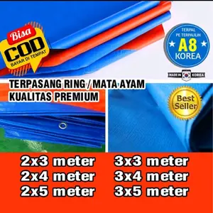 Terpal lembaran korea biru oren A8