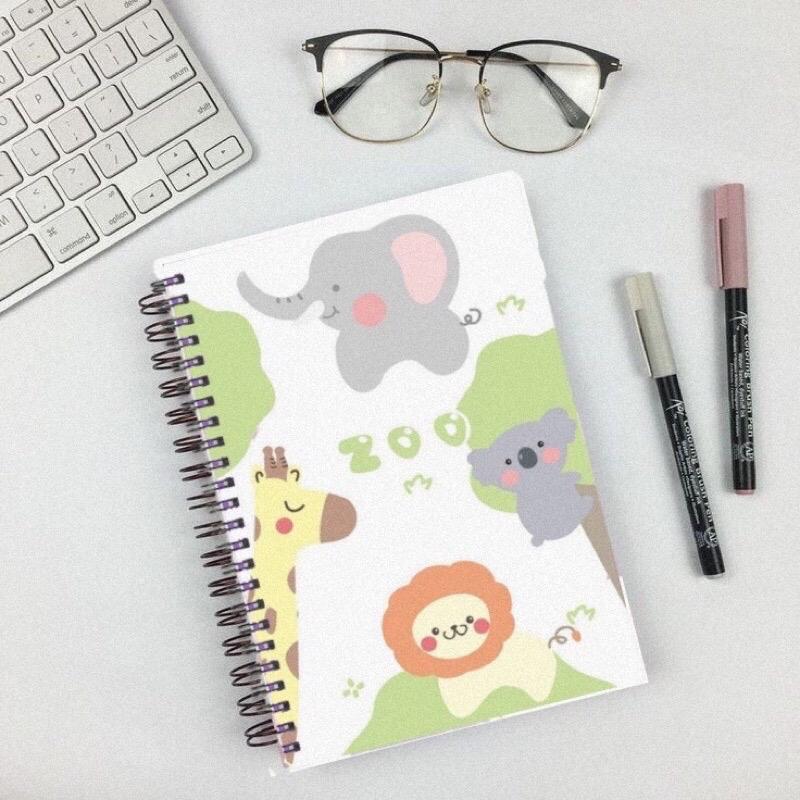 Buku tulis sekolah lucu notebook jurnal harian buku diary design hewan lucu ukuran a5 isi 100 halaman bergaris dan polos murah 0