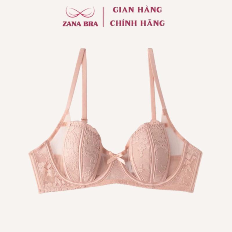 Áo lót ren mút mỏng sexy mềm mại - Áo lót 2 dây có gọng nâng đỡ lót ôm dáng ZANABRA A823 Tua Rua Nhung chỉ giặt tay giặt bằng nước lạnh