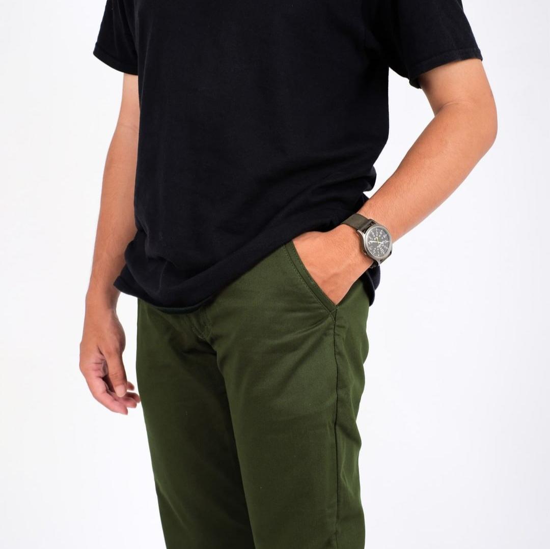 Celana Panjang Chino Ankle Pants Premium Bahan Tebal Kualitas Distro Pria Katun Hitam Formal Casual Slimfit