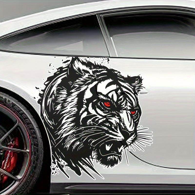Tiger Head Pattern Car Sticker, 1 Pair Cool Car Vinyl Sticker, Car Bumper Sticker, Car Exterior Decoration Accessories for Car, Motorcycle 3