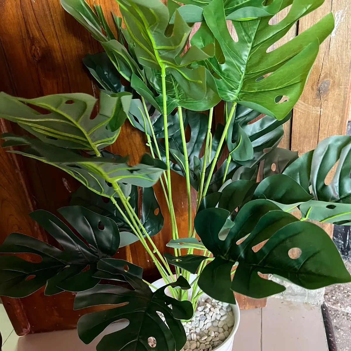 Tanaman artificial monstera hijau 18 (Tanpa pot)