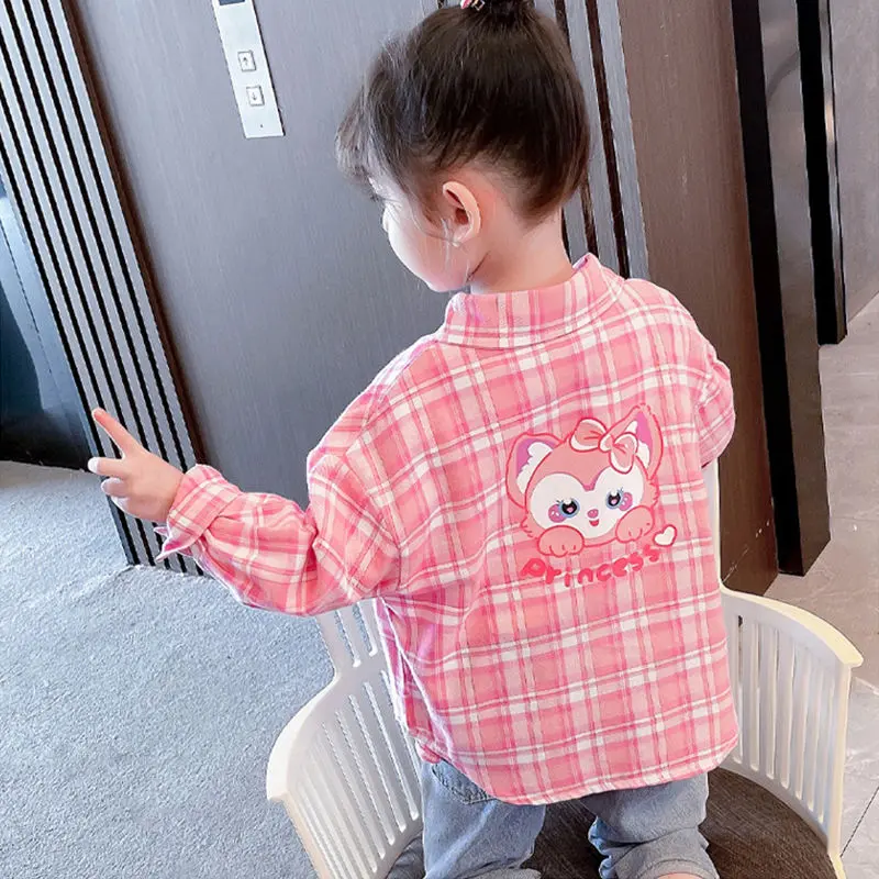 Áo Sơ Mi Kẻ Sọc Cho Bé Gái, Áo Dài Tay Phong Cách Phương Tây Mới, Mùa Xuân Và Mùa Thu, Trẻ Em, Trẻ Mới Biết Đi
