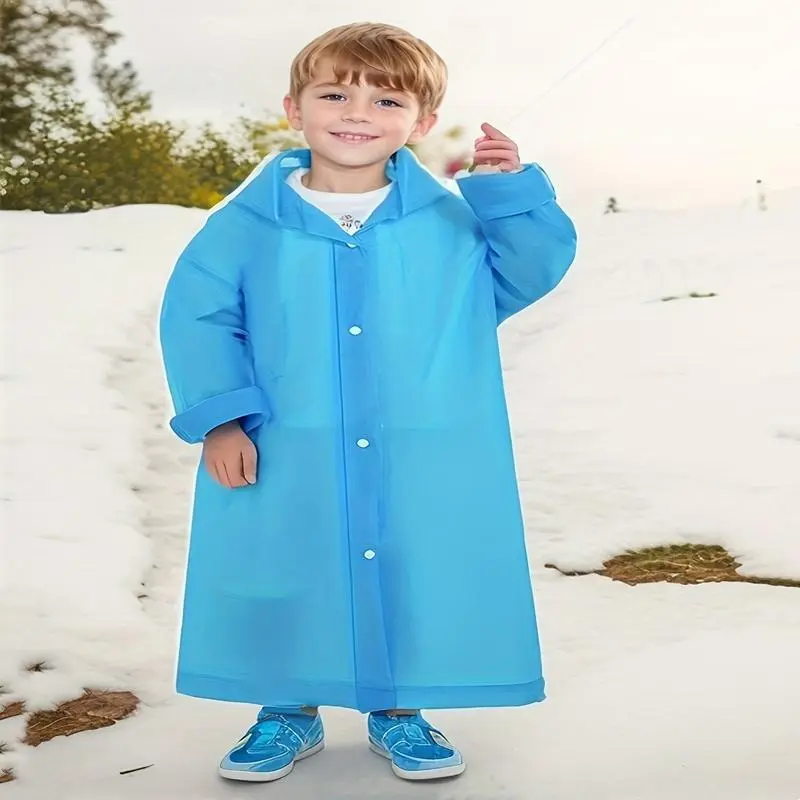 Portable Waterproof Kids Raincoat, Foldable Rainproof Raincoat, Thickened Raincoat for Boys & Girls, Reusable Raincoat for Outdoor Activities