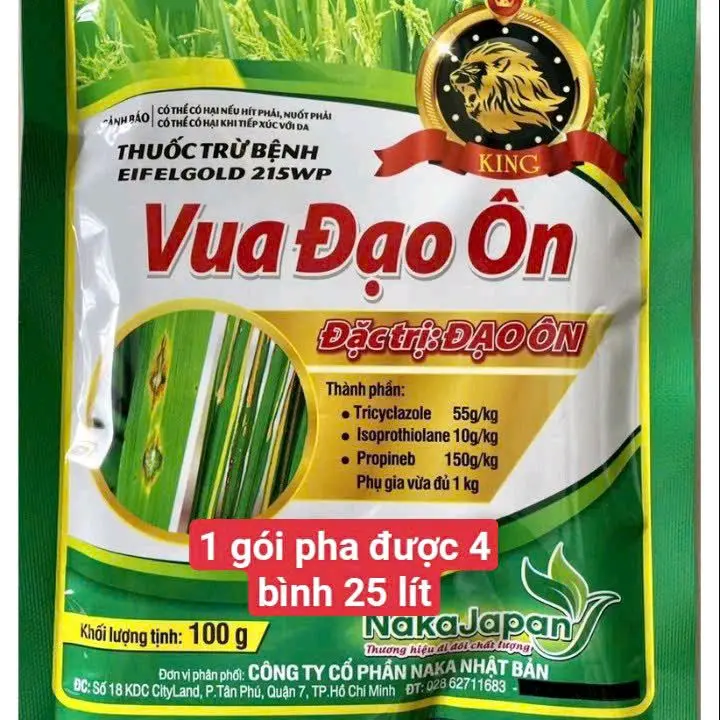 Vua Đạo ôn gói 100g,đạo ôn trên lúa với 3 hoạt chất mạnh Tricyclazole, Propineb, Isoprothiolane