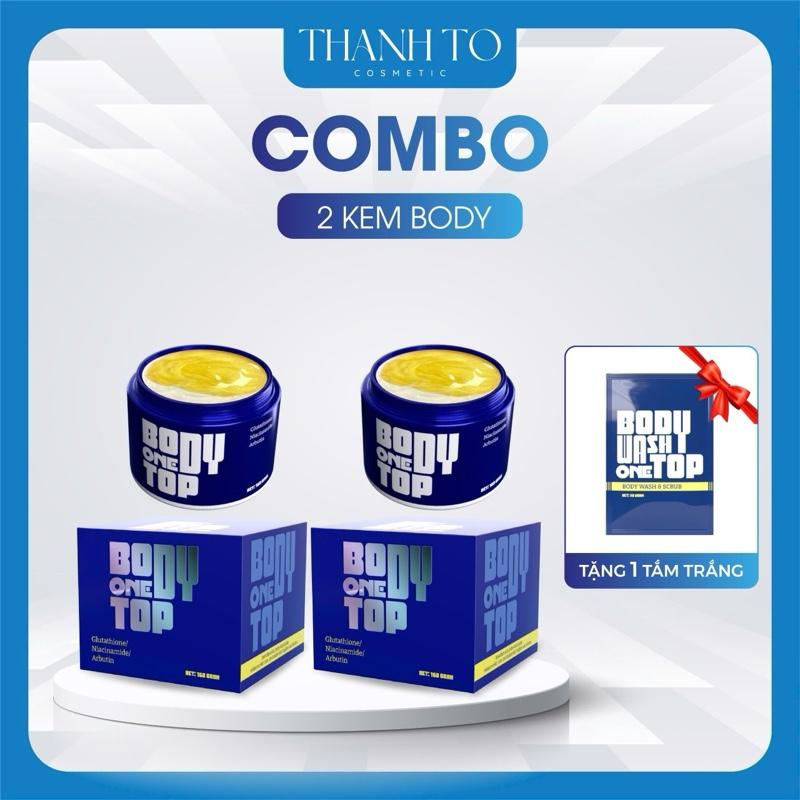  Khuyến Mãi  Combo 2 Hộp Kem Body One Top Thanh Tô Cosmetic Giảm Giá Tặng 1 Gói Tắm Trắng Mịn 