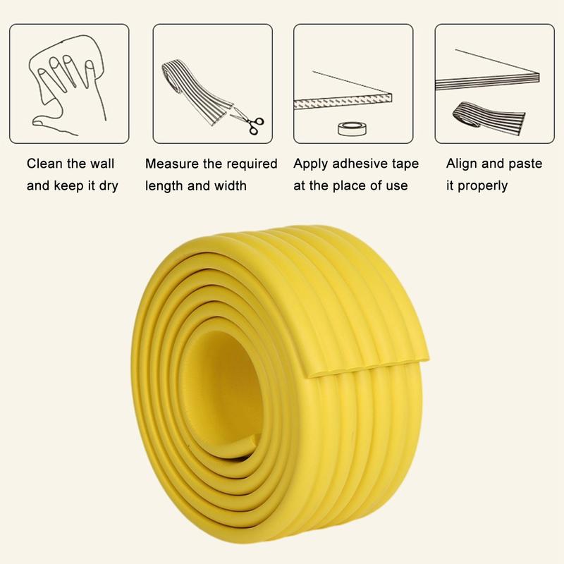2M/Roll Baby Edge Protector Soft Rubber Hurt Prevention Edge Corner Guards Baby Bumper Edge Strip Table Corner 7