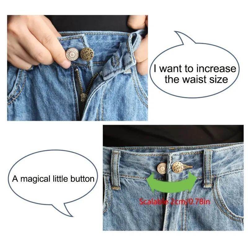 Random Color Practical No Sew Jeans Extender Button, 5pcs Jeans Button, Jeans Buckle, Sewing Accessories 6