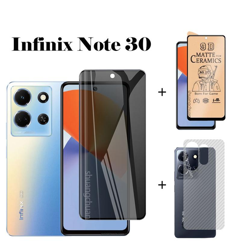 3in1 for Infinix Note 30 5G tempered glass film Infinix note 30 pro Screen Protector Ceramic film Back film 0
