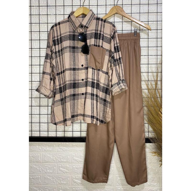 Oneset Kekinian Super Jumbo LD 130 // Set Jumbo Rayon Premium Baju Celana   Kancing Karet Nyaman Panjang 3