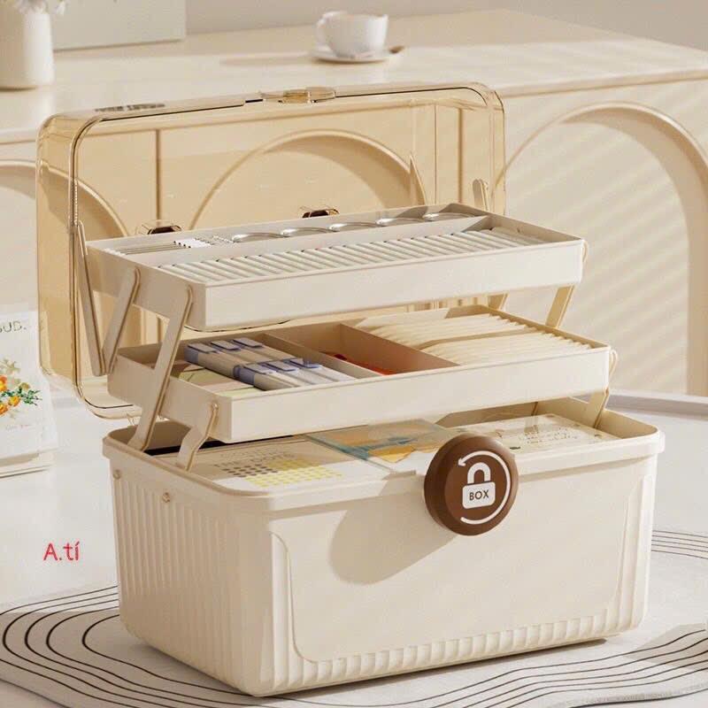 Hộp Y Tế Mini 3 Tầng Đựng Thuốc Và Dụng Cụ Y Tế hop chiathuoc 5