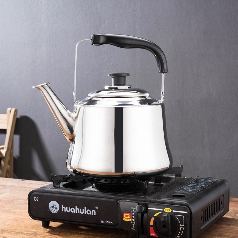 Cerek Loceng Purba, Keluli Tahan Karat, dengan Wisel Bunyi, Sesuai untuk Gas dan Dapur Elektrik, Cerek Air Panas Isi Rumah, Cerek Perkhemahan Luaran Berkapasiti Besar, Periuk Api Jepun, Kapasiti 5-7 Liter Kitchenware 1