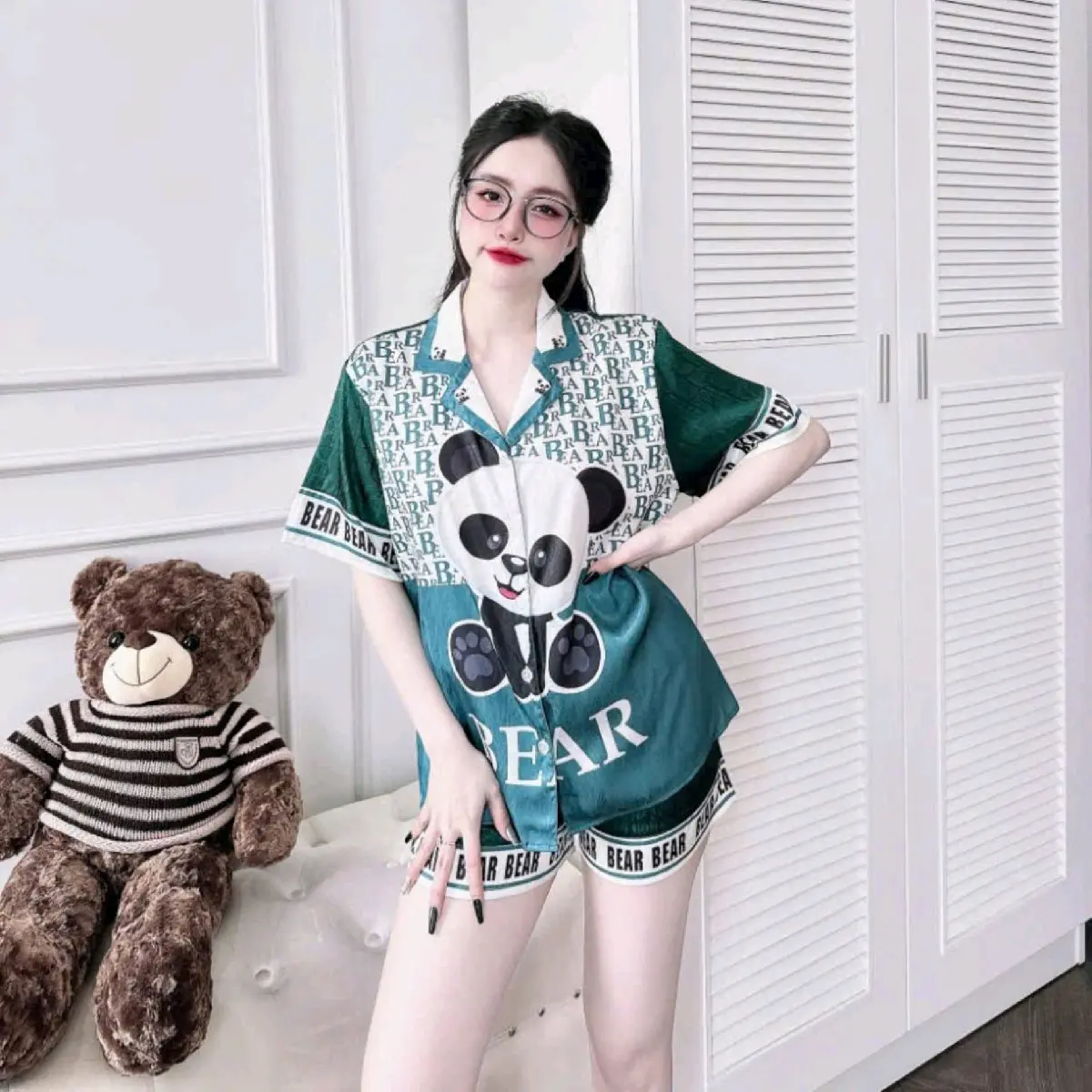 [FREESIZE 40-58KG] SET BỘ NGẮN  LỤA XƯỚC