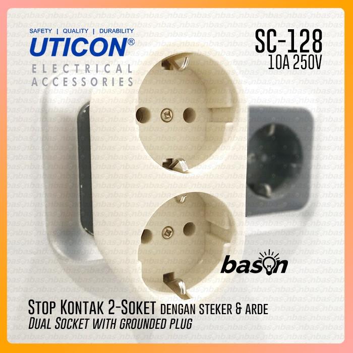 Uticon Socket Promo UTICON SC 128 Stop Kontak Dobel Soket Arde - Double Socket with ...