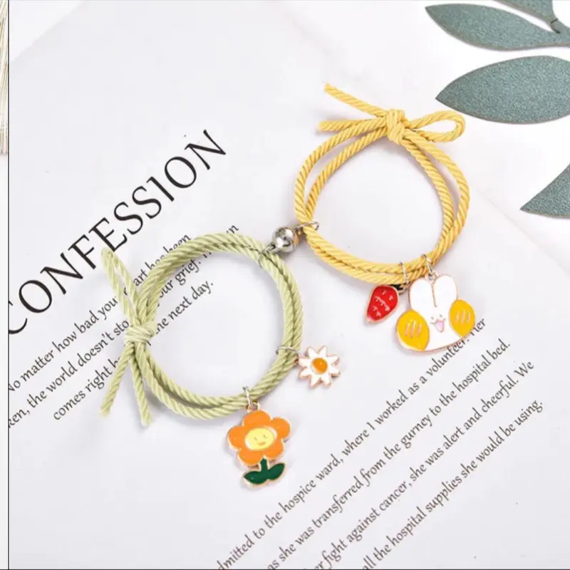 Gelang Couple magnetic Ikon cartoon Karakter Tali Simpul Murah 4