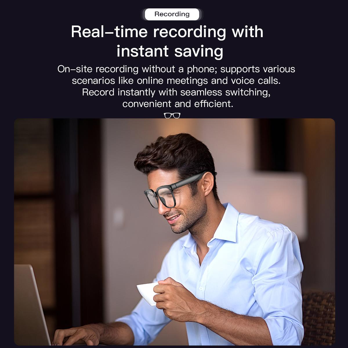 AI Smart Glasses 8MP Camera Video Recording ChatGPT Music Play Headphone Bluetooth Men Women Gifts Fashionable Glasses  2025 - Image 5