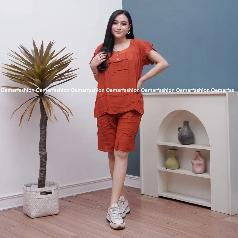 Paket Bundling 100 Rb dapat 3 Pcs Setelan Celana Pendek Busui Bahan Rayon Wanita Baju 8