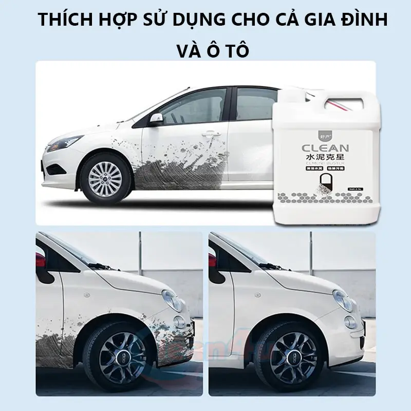 Chất Tẩy Xi Măng Tẩy Gạch Men 2500ml tặng pad chà Bình Xịt Nước 7