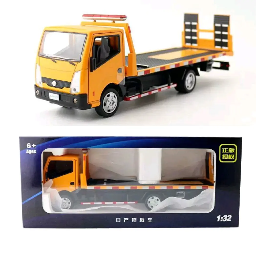 Miniatur Diecast Mobil Truk Gendong Flatbed Transporter Nissan Cabstar 1:32