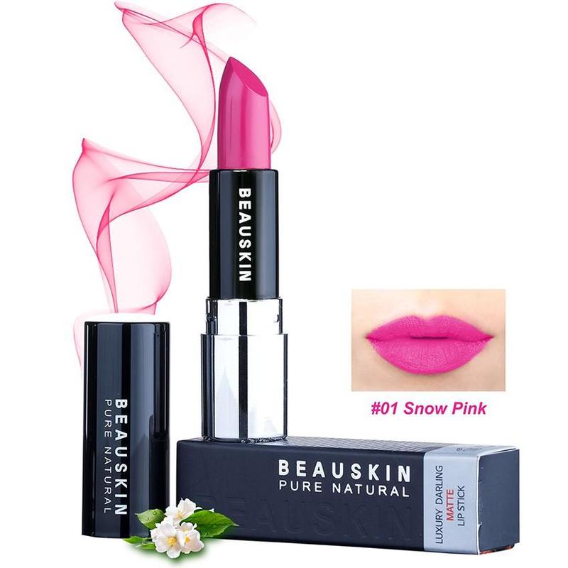 01 hồng cánh sen Son môi siêu lì Beauskin Luxury Darling Matte Hàn Quốc 3.5g Cosmetic Mỹ Phẩm Trang Điểm Nữ Women