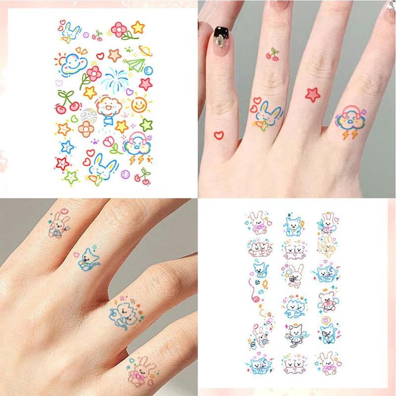 Product Introduction of Mini Tattoo Stickers Cartoon Tattoo Stickers Cute Set Stickers Earring Stickers Ear Waterproof Long-lasting Tattoo Stickers 22